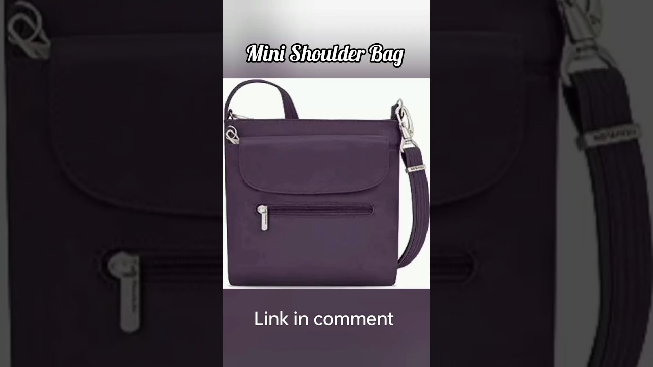 Travelon Women's Anti-Theft Classic Mini Shoulder Bag Sling Tote, Purple, One Size 