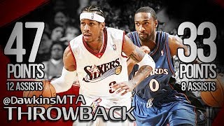 Allen Iverson vs Gilbert Arenas NASTY Duel 2006.03.03  Arenas With 33 Pts, AI With 47 Pts, 12 ASTS!
