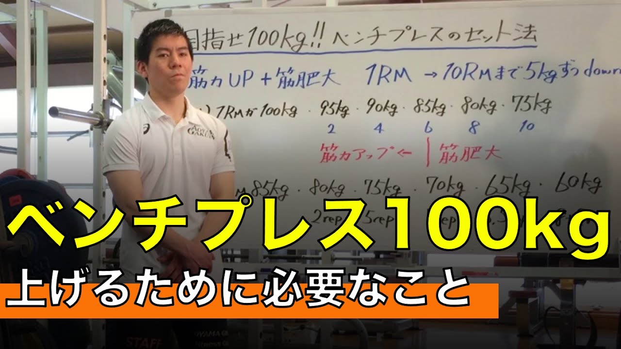 ベンチプレス 100kg上げるための考察 Youtube