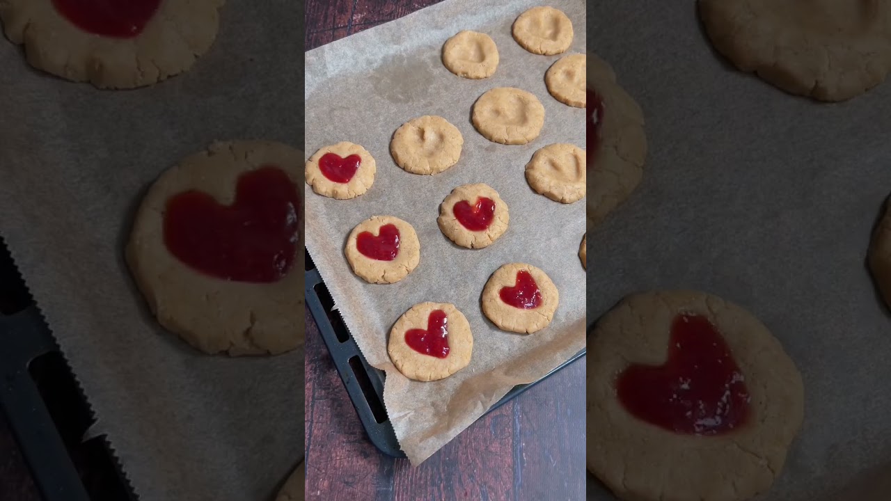 Heart jam cookies recipe - valentine's day desserts 🌸🌺🍓♥️ 