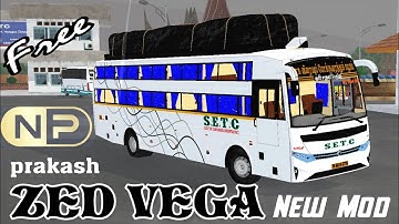 New prakash ZED VEGA Non A.C. Sleeper Coach Bus Mod release for bussid || bus simulator Indonesia ||