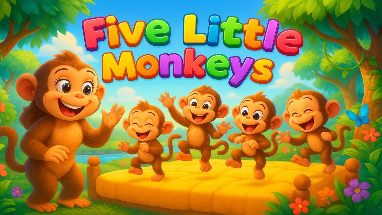 Five Little Monkeys | Toddler Counting Song & Sing Along Nursery Rhyme ...
