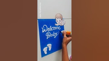 Baby shower rangoli baby boy welcome rangoli #shorts easy rangoli 😍🥰