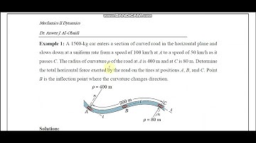 Dynamics IILect 2 Curvilinear Motion Normal and Tangential Coordinates Part 1