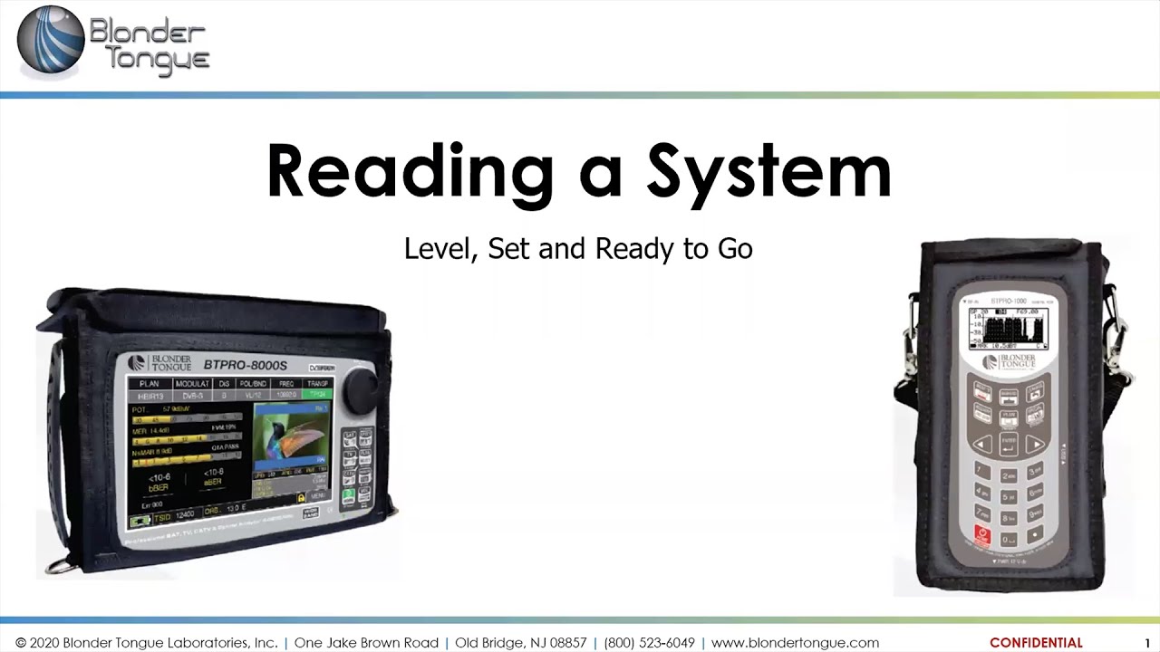 Blonder Tongue Tech Webinar: Reading a Video Distribution System