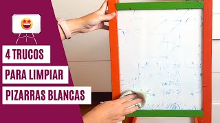 4 trucos para limpiar una PIZARRA BLANCA con manchas de ROTULADOR