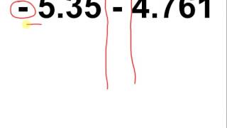 Add/Subtract Decimals - with negatives