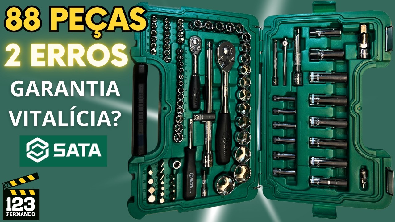 USO PROFISSIONAL! KIT 88 PÇS C/ DUAS CHAVES CATRACA, BITS, SOQUETES, CHAVES DE VELA SATA 09013