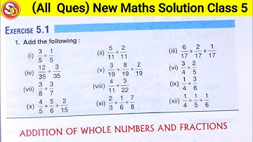Ex 5.1 Full Solution New Maths Class 5 Saraswati Shishu Vidya Mandir