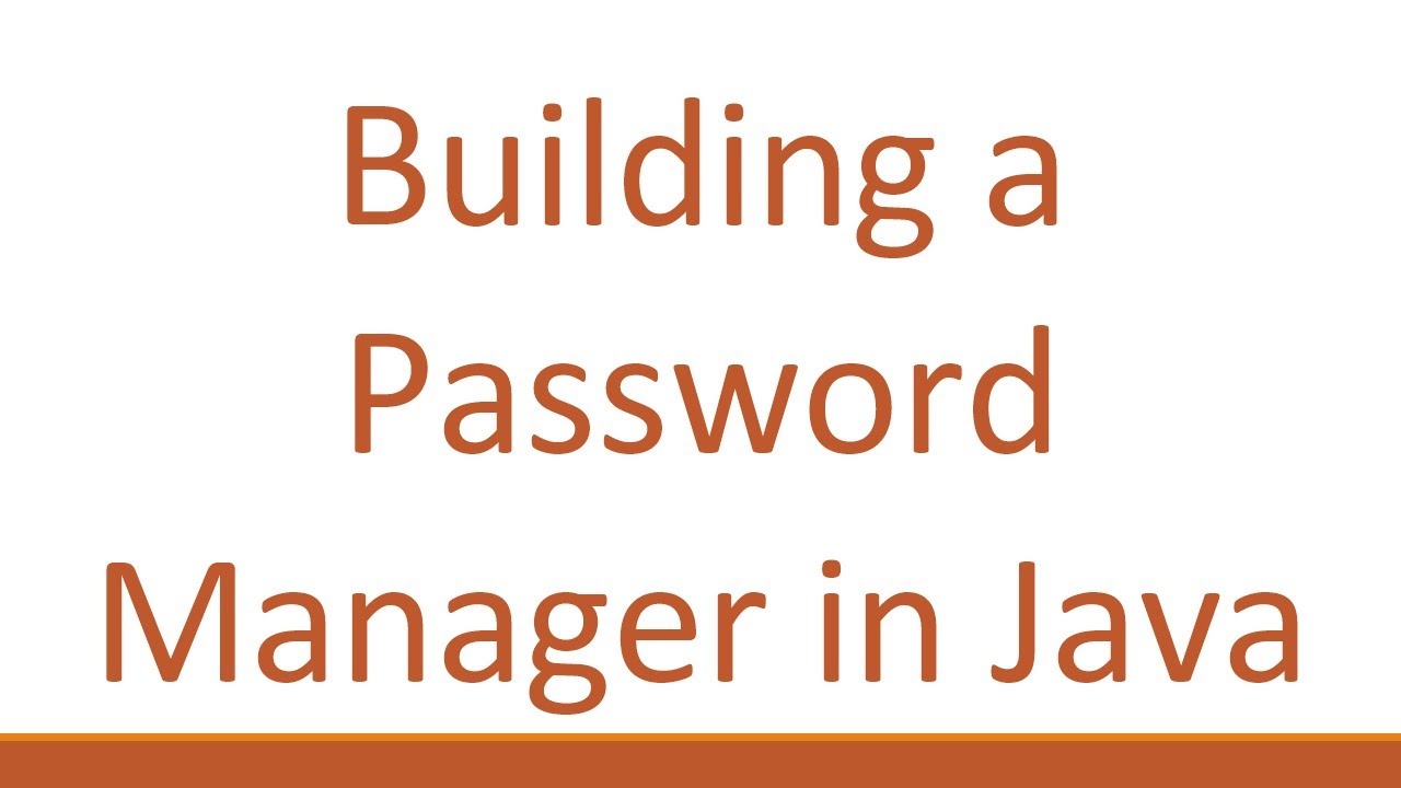 Building a Password Manager in Java - YouTube