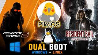Instalei o PikaOS em Dual Boot com Windows… e Rodei CS2 + Resident Evil Requiem!