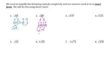 Honors Notes 6 2 Video   Simplifying Radicals