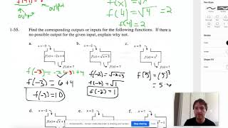 Function Notation: Problems 1-54, 1-55 and 1-56