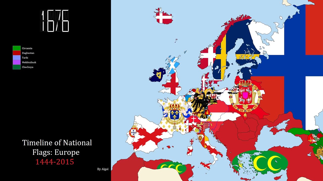 Timeline of National Flags Europe Through Years YouTube
