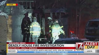 1 dead after large fire destroys Holly Springs home, officials say
