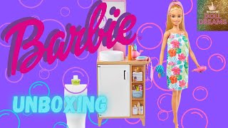 Barbie Bathroom Set Unboxing and Play