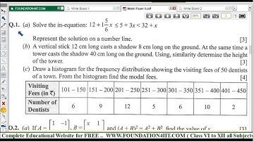 Class 10 Maths ICSE Model Test Paper - 6 || Q.No. 1 ||