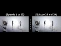 Steinsgate  opening 1 and 2 comparison