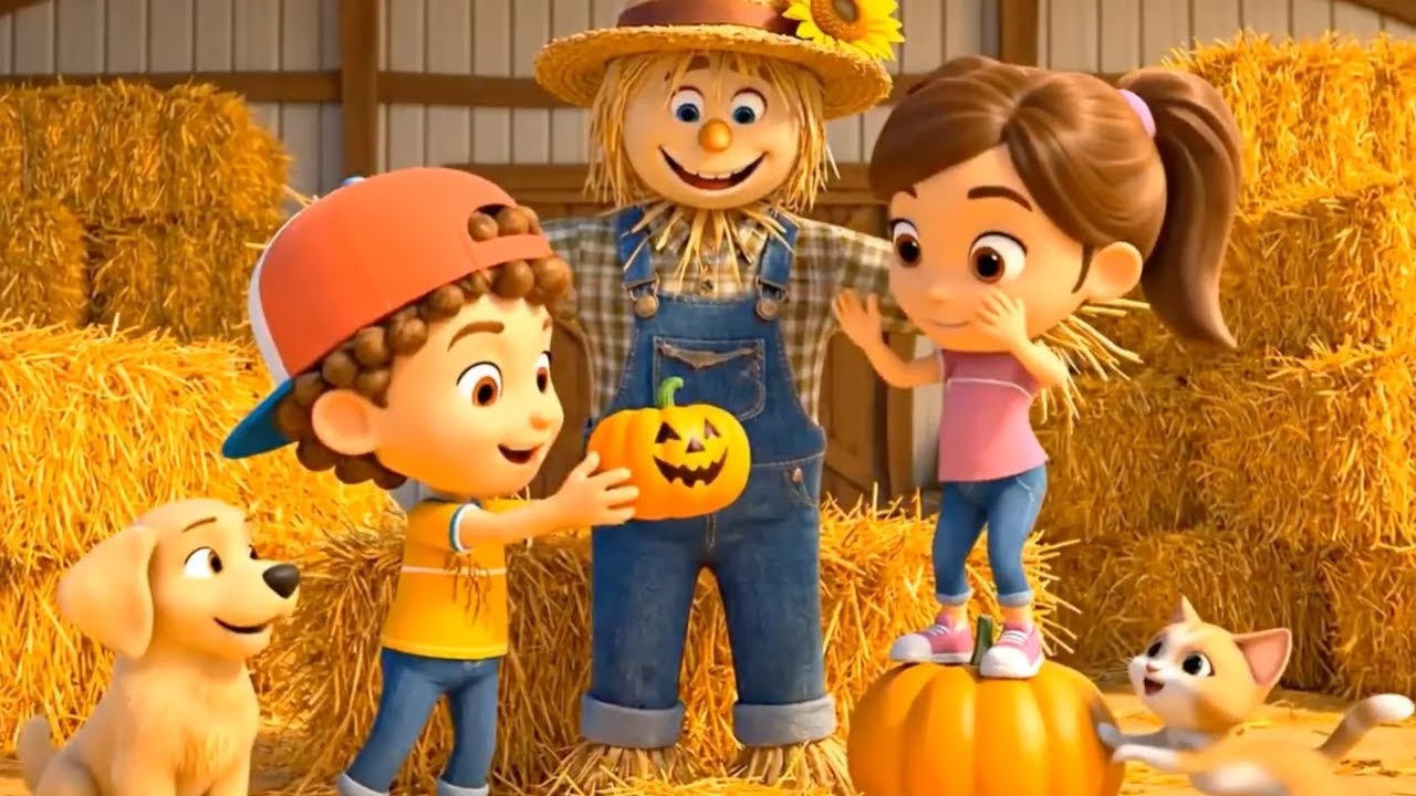 Having fun with my kitten and puppy at the pumpkin farm - YouTube