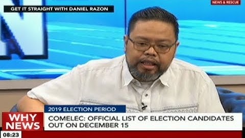 COMELEC: Official list of election candidates out on December 15