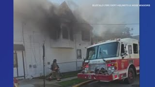 Buffalo fire rescue: 2 escape burning building, 3 firefighters injured