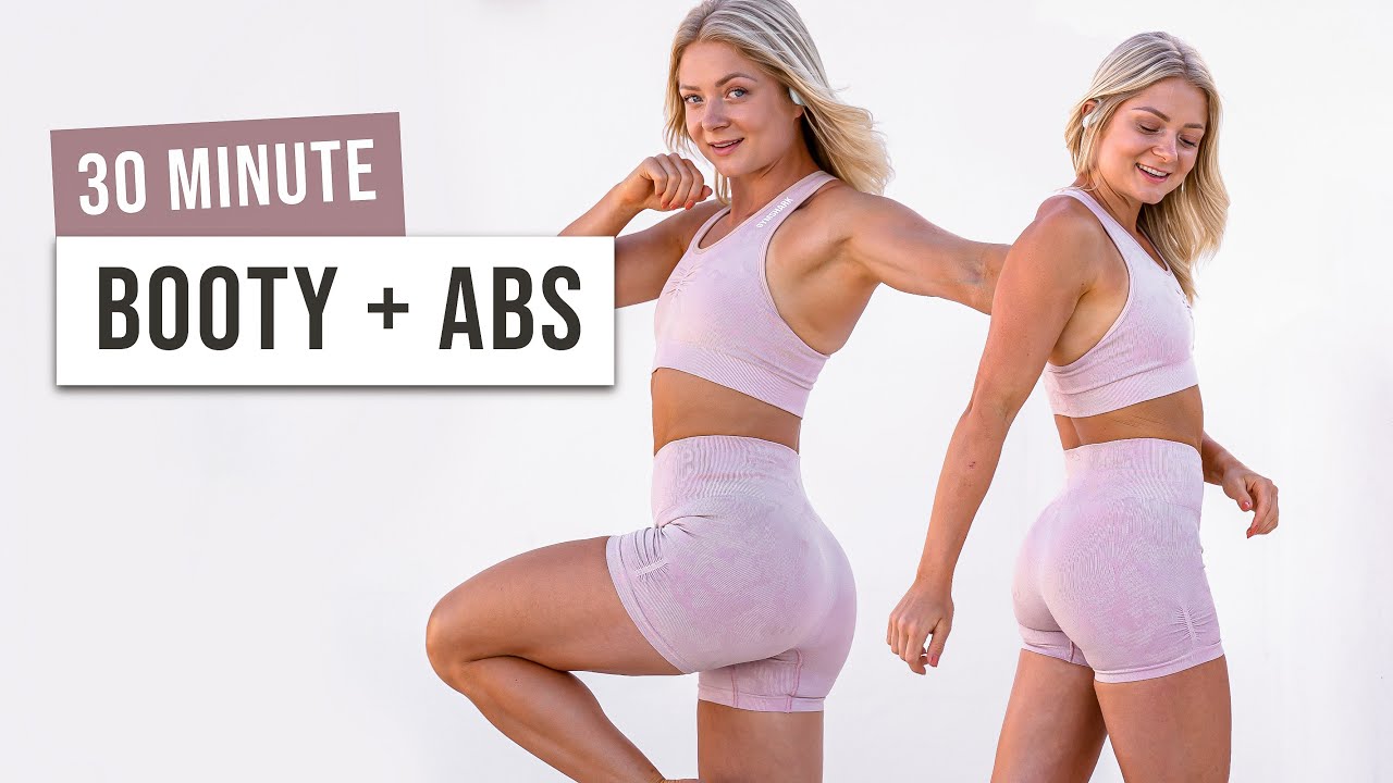 30 MIN KILLER BOOTY AND ABS Workout - No Equipment, No Repeat Exercises