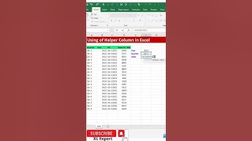 Use of Helper Column in Excel