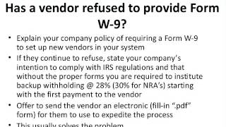 1099 and W-9 Update - Complying with IRS Information Reporting