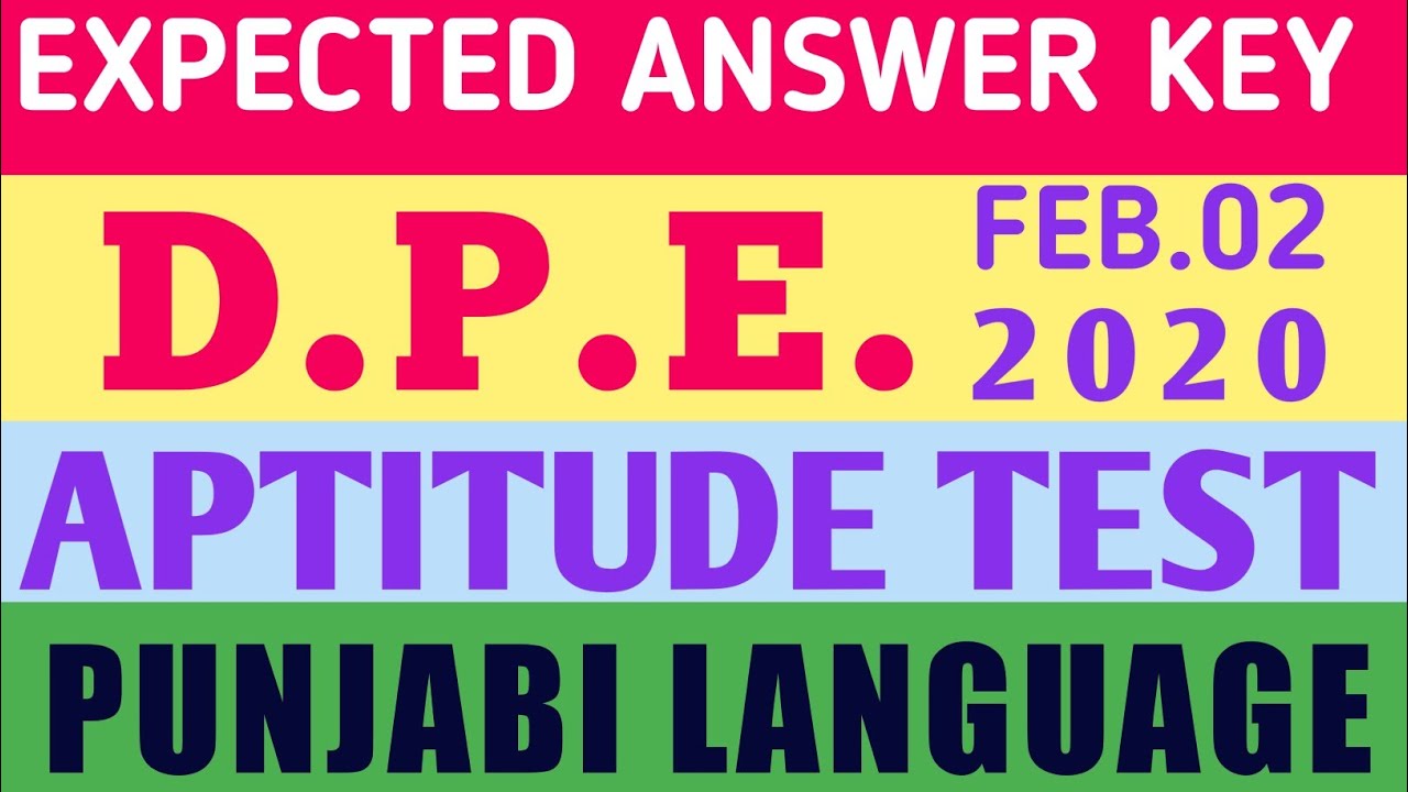 dpe-aptitude-test-punjabi-set-c-answer-key-result-dpe-answer-key-youtube