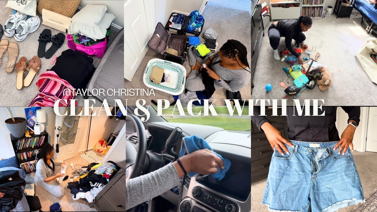 CLEAN AND PACK WITH ME | EXTREME 2-DAY VACATION PREP | LAUNDRY, KIDS ...