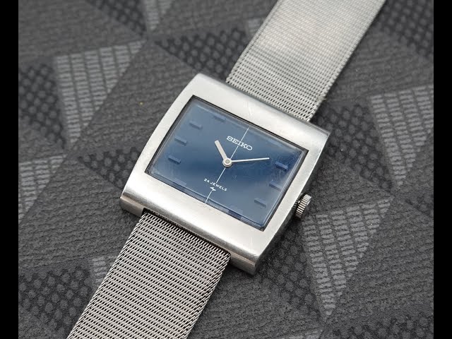 ラ*ズ様 SEIKO 2559-3010ネイビー スクエア腕時計 1968 Seiko men's vintage manual wind watch with original fine mesh