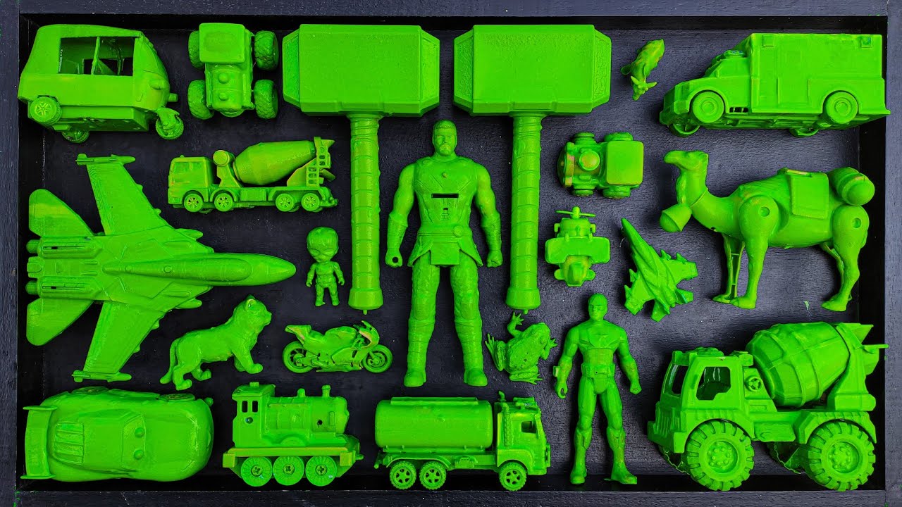 Membersihkan Mainan Truk Molen, Truk Pasir, Ambulance, Kereta Api, Excavator, Pesawat