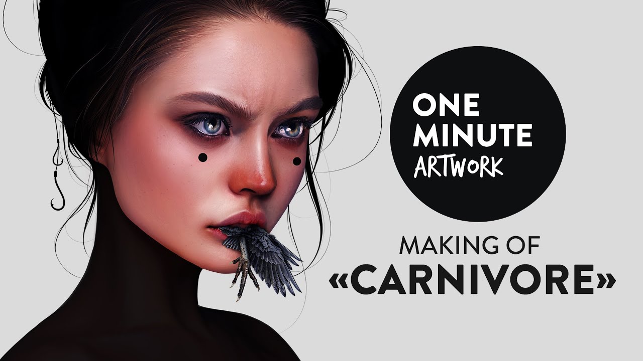 Digital Drawing - Making of «Carnivore» by Laura H. Rubin | One Minute Artwork