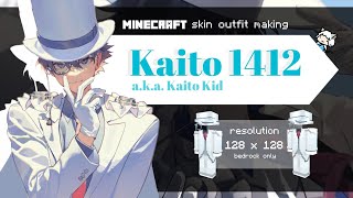 Minecraft - Making Kaito Kid Tuxedo Skins 128x128 (for Bedrock)