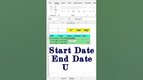 Calculate EXACT AGE in Excel using DATEDIF Function #excel #exceltech #microsoftexcel
