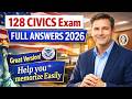 USCIS Civics Test - 128 Civics Questions and Answers - Random Order US Citizenship Test 2026
