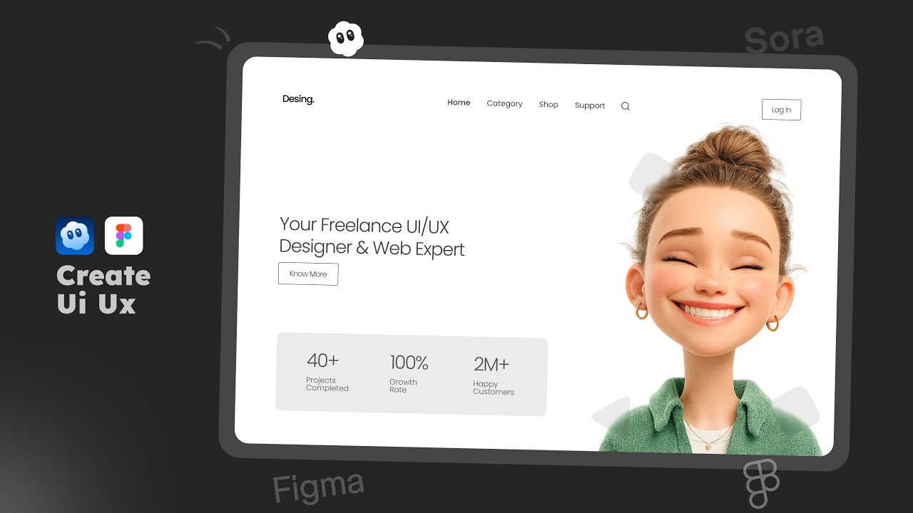 Figma + Sora Website UI Design Tutorial | Create Stunning Websites Step ...