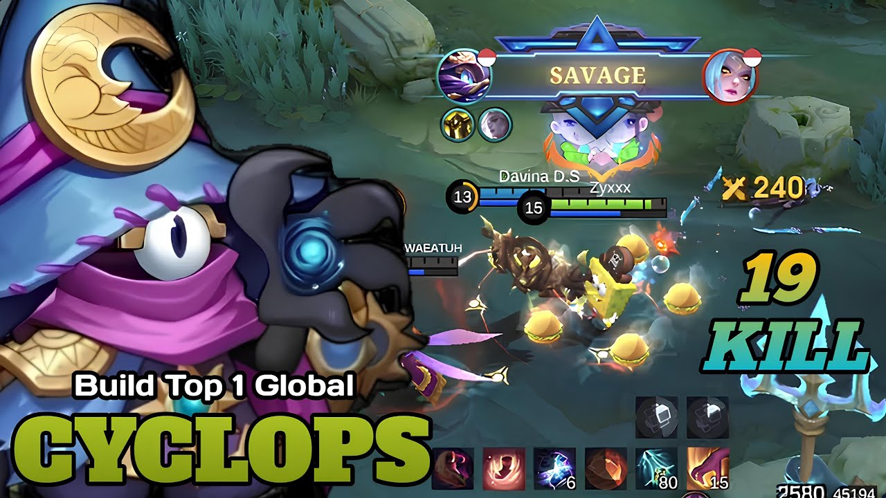 SAVAGE + 19 Kill!! Skin Cyclops Spongebob Gila hyper Super Pembunuh - Build Top 1 Global Cyclops 