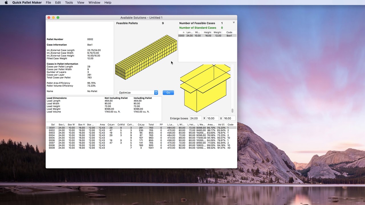 Quick Pallet Maker Example Calculate FloorLoaded Containers w/ Pallet Window YouTube