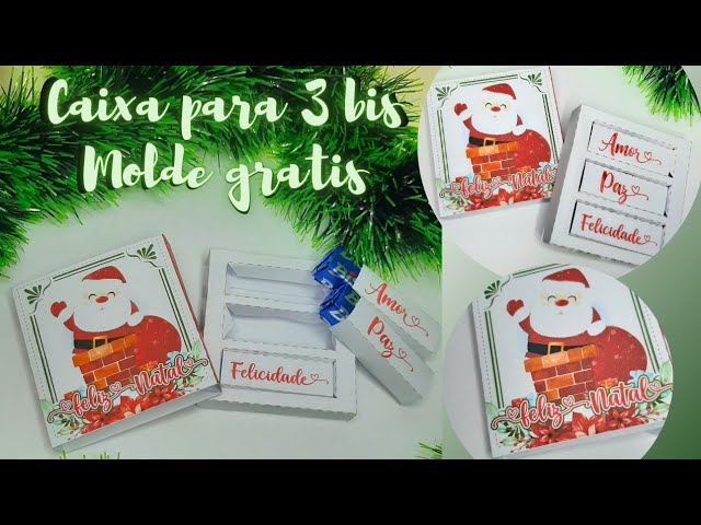 Fazendo a Minha Festa!: Molde Caixa de Bis Personalizada para o Natal!