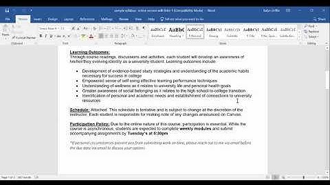 FYS 1010: Course Syllabus Overview