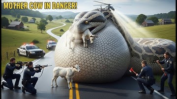 Courageous Rescue Team Fights Giant Python to Save Innocent Cow 🐍