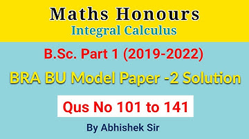 BRABU B.Sc. Part 1 Mathematics Paper 2 Model Paper Solution | Bihar University| Math Honours
