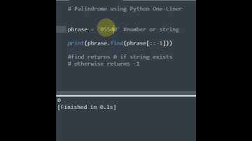 Interview Question: Palindrome Number In one line in Python #Shorts