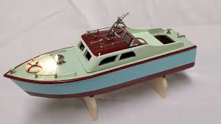 ITO, MHM, K&O, TMY 12.5in Cabin Cruiser Japanese wood toy boat.