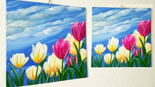 Blumen Malen Acryl Tulpen für Anfänger in Echtzeit - Flowers Acrylic Painting Tulips for Beginners screenshot 4