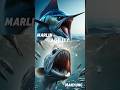 Epic Battle Marlin Fish vs Manyung Fish #shorts #animals #animalbattle