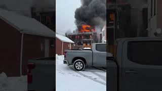 Major fire in Friendship, apartment collapses, multiple injuries. John Anderson/Wellsville Sun