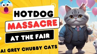 HOTDOG MASSACRE  AT THE FAIR  AI GREY CHUBBY CATS