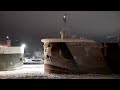 Great Lakes Freighter Edwin H Gott having trouble with the Ice in the Soo Lock Canal